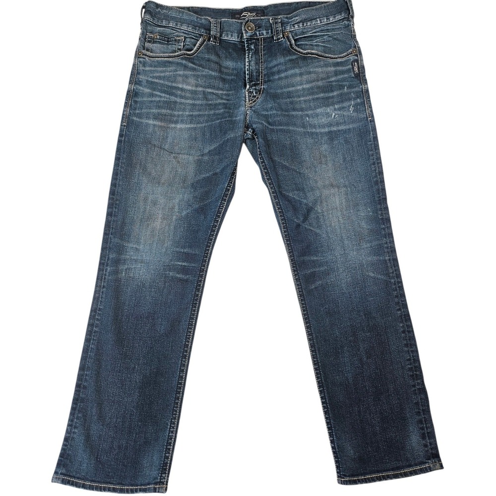 Silver Jeans Co Eddie Relaxed Fit Jeans Mens Size 36 Medium Wash Work Worn - Picture 3 of 16